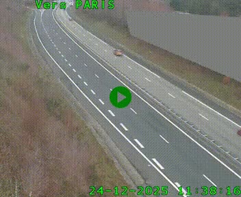 Caméra routière sur l'autoroute A20 à Saint-Pardoux-l'Ortigier, à la jonction avec l'A89. Vue orientée vers Paris