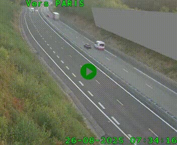 Caméra routière sur l'autoroute A20 à Saint-Pardoux-l'Ortigier, à la jonction avec l'A89. Vue orientée vers Paris