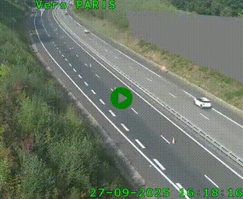 Caméra routière sur l'autoroute A20 à Saint-Pardoux-l'Ortigier, à la jonction avec l'A89. Vue orientée vers Paris