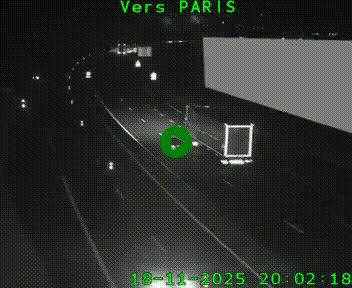 Caméra routière sur l'autoroute A20 à Brive-la-Gaillarde, à la jonction avec l'A89. Vue orientée vers Paris