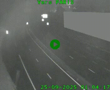 Caméra routière sur l'autoroute A20 à Brive-la-Gaillarde, à la jonction avec l'A89. Vue orientée vers Paris