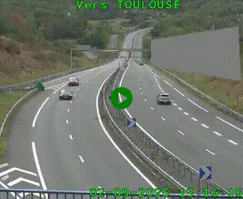 Caméra routière sur l'autoroute A20 à Noailles, en périphérie de Brive-la-Gaillarde. Vue orientée vers Toulouse