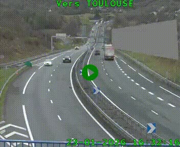 Caméra routière sur l'autoroute A20 à Noailles, en périphérie de Brive-la-Gaillarde. Vue orientée vers Toulouse