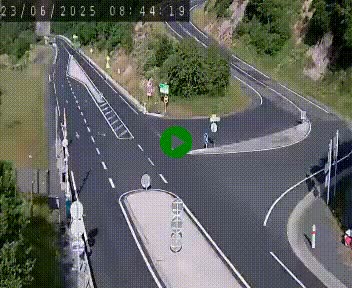 Webcam routière sur la N122 au niveau du Tunnel du Lioran. Vue de l'entrée côté Aurillac.