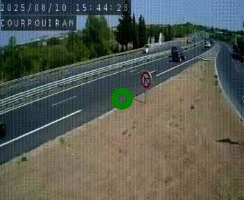 Caméra routière France - N109, Courpouiran - La plaine, en direction de Clermont l'Hérault, à la sortie de Montpellier
