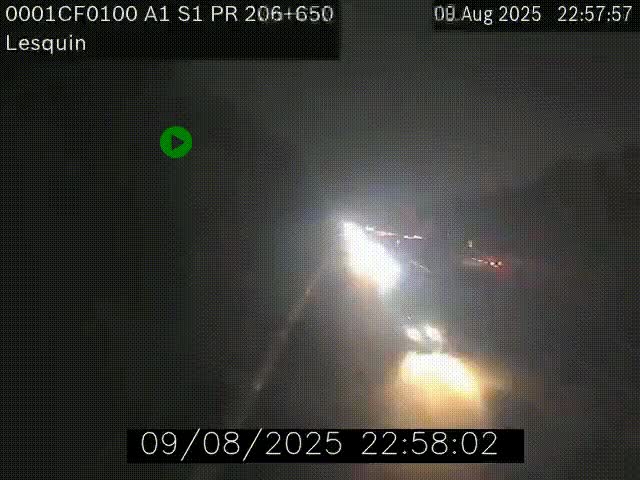 Webcam autoroute A1 à hauteur de Lesquin. Vue orientée vers Lille