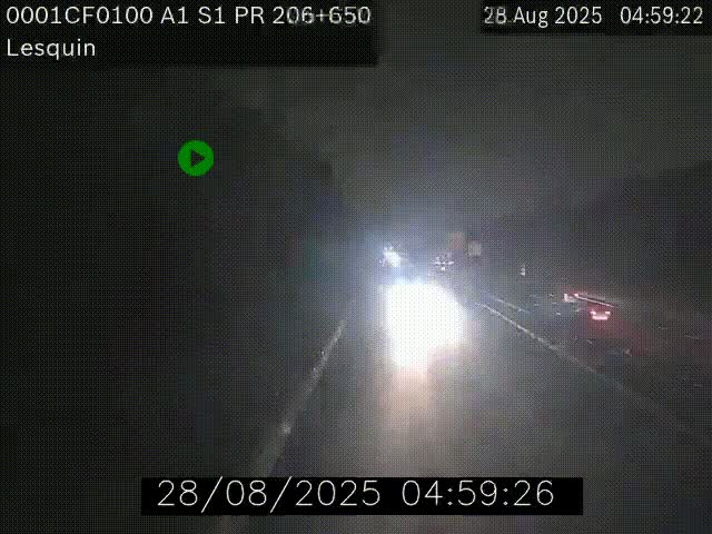 Webcam autoroute A1 à hauteur de Lesquin. Vue orientée vers Lille