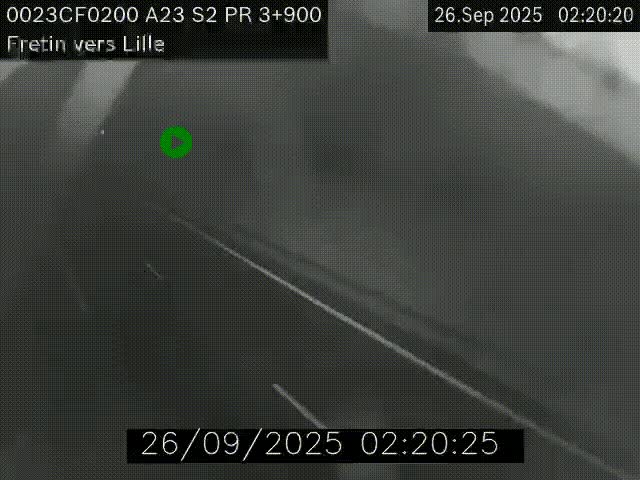 Webcam autoroute A23 à hauteur de Fretin. Vue orientée vers Lille