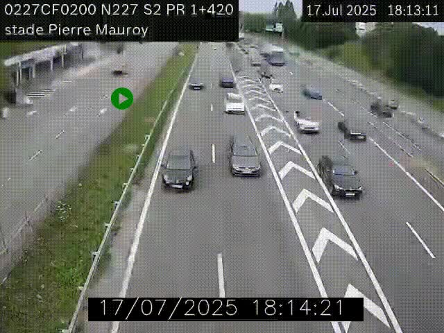 Webcam à hauteur du Stade Pierre Mauroy à Villeneuve d'Ascq sur la N227. Vue orientée vers Mons-en-Baroeul