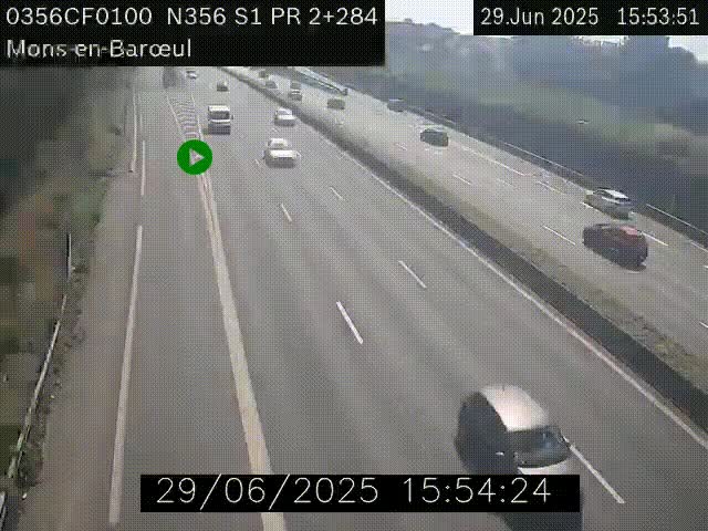 Webcam à l'entrée de Lille en direction du périphérique, à proximité de Mons-en-Baroeul sur la N356