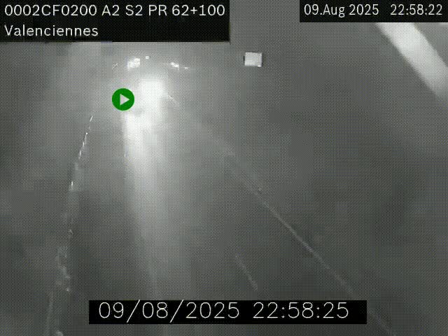 Webcam autoroute A2 à Valenciennes. Vue orientée vers Maubeuge et Mons (Belgique)