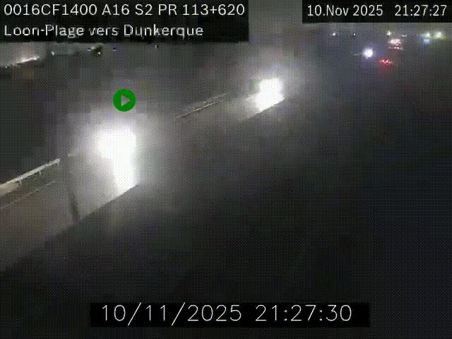 Webcam autoroute A16 à hauteur de Loon-Plage. Vue orientée vers Dunkerque et la Belgique.