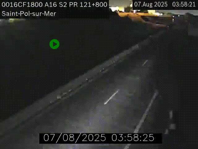 Webcam autoroute A16 à proximité de Dunkerque, à hauteur de la sortie Saint-Pol-sur-Mer. Vue orientée vers Calais