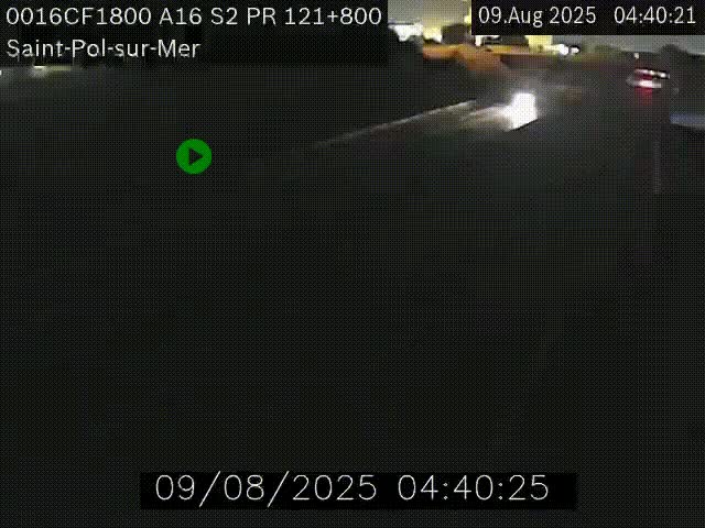 Webcam autoroute A16 à proximité de Dunkerque, à hauteur de la sortie Saint-Pol-sur-Mer. Vue orientée vers Calais