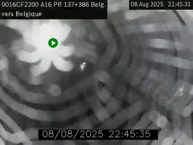 Webcam à la frontière franco-belge au niveau de Bray-Dunes/De-Panne sur l'autoroute A16. Vue orientée vers la Belgique