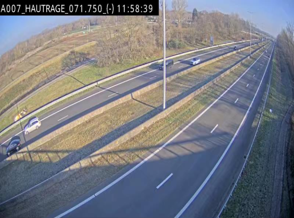 Webcam autoroute Belgique - Hautrage - E19 - BK 71.7