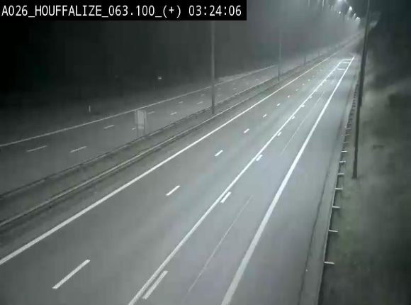 Webcam autoroute des Ardennes (E25/A26) à hauteur d'Houffalize. Vue orientée vers Baraque de Fraiture