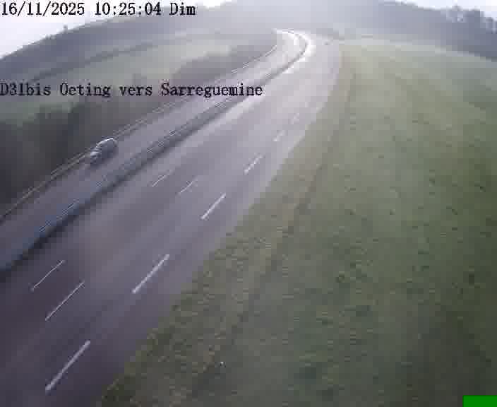 Webcam installée le long de D31bis (France) à Oeting, pointée vers Sarreguemines, utile pour suivre précisément les conditions de trafic.
