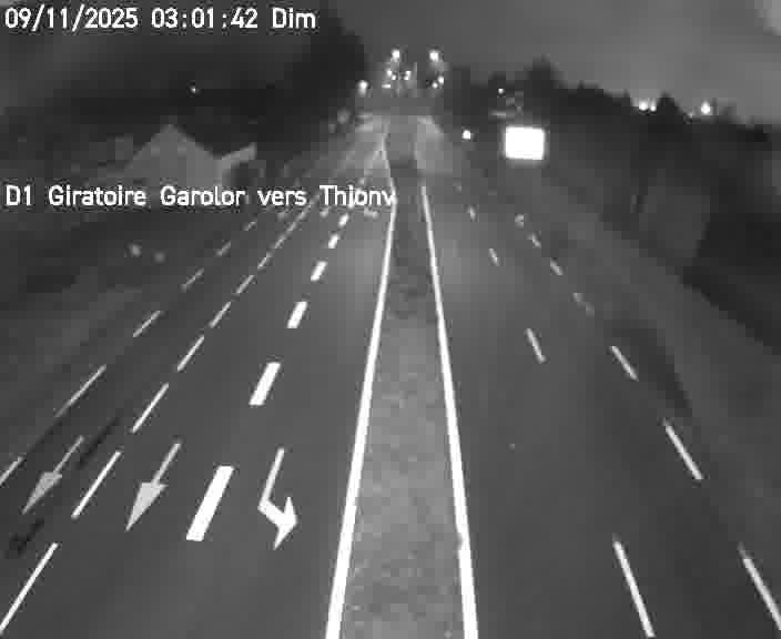 Webcam de surveillance sur D1 (France) à Ennery, cadrée vers Thionville, proposant une information routière utile aux déplacements quotidiens.