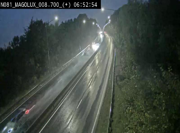 Webcam sur la N81 (E411) à hauteur de la jonction avec la N883. Vue orientée vers Longwy