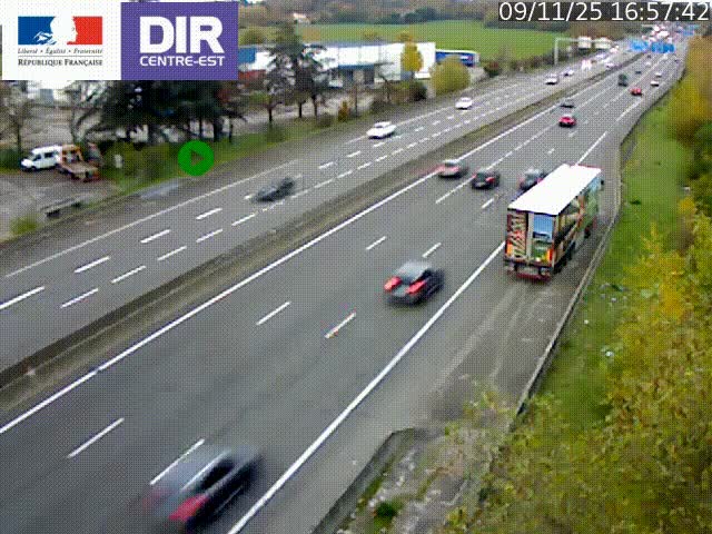 Caméra de circulation à Saint-Priest à la jonction entre l'A43 et l'A46 en direction de Marseille