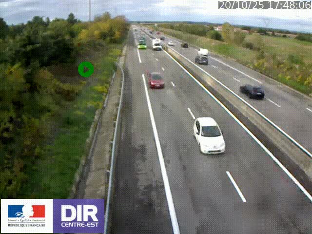 Webcam sur le contournement de Valence, sur la Nationale 7, à la jonction avec la N532, caméra orientée vers Grenoble