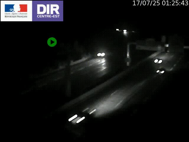 Caméra de circulation routière sur le boulevard périphérique Laurent Bonnevay de Lyon (D383) à hauteur de Bron, avant la jonction avec l'A43. Vue orientée vers l'échangeur