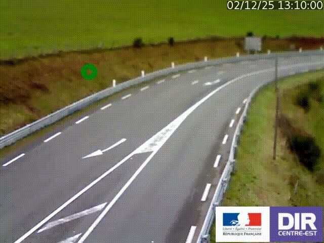 Webcam sur le col Pin Bouchain, vue orientée vers Roanne, en provenance de Lyon sur la nationale 7 (N7)