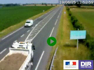 Webcam routière sur la RN7 à hauteur de Toulon-sur-Allier, entre Moulins et Vichy