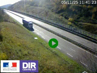 Webcam au niveau du col de Bois Clair à hauteur de Cluny sur la N79. Vue orientée vers Mâcon