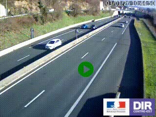 Caméra autoroutière sur l'A47 à hauteur de Givors, a proximité de Lyon. La webcam est orientée vers Lyon