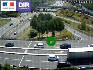 Webcam traffic à Grenoble-sud sur l'autoroute A480. Vue orientée vers l'entrée et la sortie de Grenoble