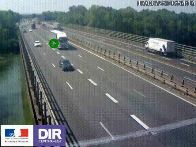 Caméra trafic à la jonction entre l'A46 (Rocade-est de Lyon) et l'A42 à hauteur de Vault-en-Velin en direction de Marseille