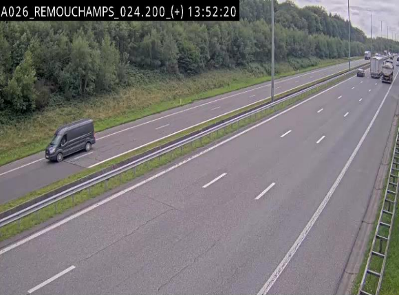 Webcam à hauteur de Spa entre la sortie Remouchamps et la sortie Stavelot. Vue orientée vers les Ardennes