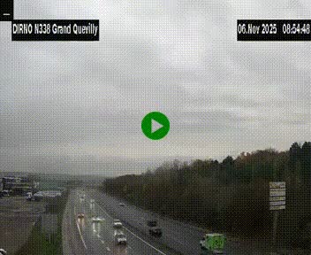 Webcam routière sur N338 à hauteur de Grand-Quevilly en périphérie de Rouen. Vue orientée vers Rouen