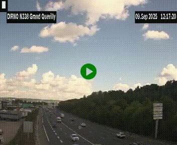 Webcam routière sur N338 à hauteur de Grand-Quevilly en périphérie de Rouen. Vue orientée vers Rouen