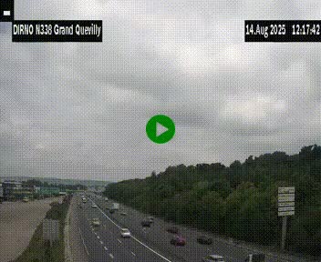 Webcam routière sur N338 à hauteur de Grand-Quevilly en périphérie de Rouen. Vue orientée vers Rouen