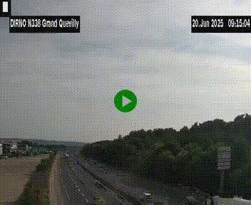 Webcam routière sur N338 à hauteur de Grand-Quevilly en périphérie de Rouen. Vue orientée vers Rouen