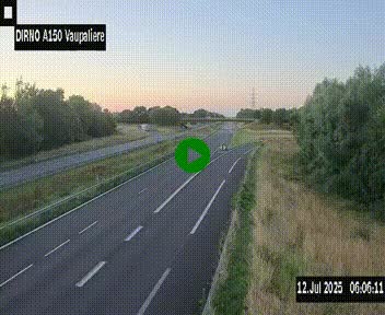 Webcam autoroute A150 à hauteur de La Vaupalière en périphérie de Rouen. Vue orientée vers Rouen