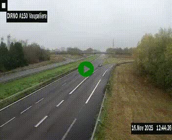 Webcam autoroute A150 à hauteur de La Vaupalière en périphérie de Rouen. Vue orientée vers Rouen
