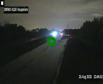 Webcam autoroute A150 à hauteur de La Vaupalière en périphérie de Rouen. Vue orientée vers Rouen