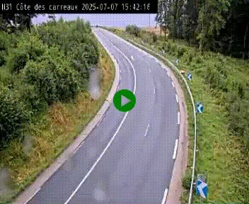 Webcam en haut de la Côte des Carreaux sur la N31 à Avesnes-en-Bray. Vue orientée vers Rouen