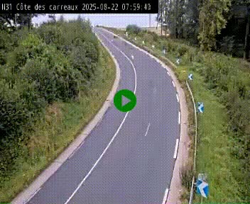 Webcam en haut de la Côte des Carreaux sur la N31 à Avesnes-en-Bray. Vue orientée vers Rouen