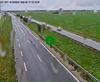 Webcam à hauteur de Vert-en-Drouais sur la N12, en périphérie de Dreux. Vue orientée vers Alençon