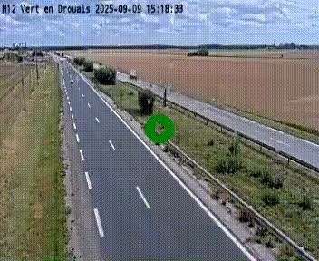 Webcam à hauteur de Vert-en-Drouais sur la N12, en périphérie de Dreux. Vue orientée vers Alençon