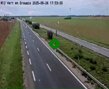Webcam à hauteur de Vert-en-Drouais sur la N12, en périphérie de Dreux. Vue orientée vers Alençon