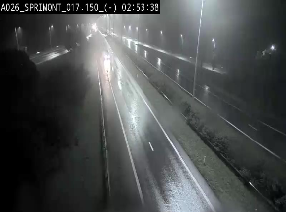 Webcam E25 (A26) à hauteur de Sprimont en direction de Liège et en provenance de Bastogne