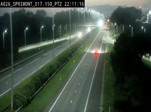 Webcam A26 (E25) à Sprimont, sur l'autoroute entre Liège et Arlon. Vue orientée vers le Luxembourg
