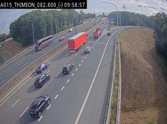 Caméra trafic Belgique - Thiméon - E42, jonction avec A54 (E420) direction La Louvière/Charleroi - BK 82.82