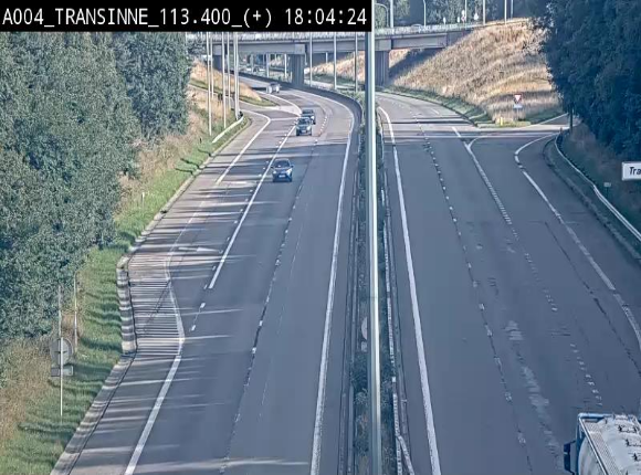 Webcam dans les Ardennes sur l'E411 à hauteur de Transinne. Vue orientée vers le sud de la Belgique